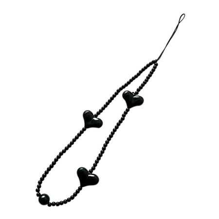 Almencla Acrylic Beaded Phone Strap Cellphone Case Lanyard Easy Carrying Mobile Phone Chain Strap for Men Women Children Wallets Phone E