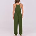 thumbnail image 6 of ZZwxWA Women's Causal Sleeveless Jumpsuits Summer Neck Harem Overalls Stretchy Adjustable Strap Romper with Pocket, 6 of 6