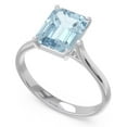 thumbnail image 2 of 2.50 Carat Emerald Cut Aquamarine Gemstone Classic Bridal Ring for her 18K White Gold Size 6.5 by Diamond-Capitals, 2 of 8