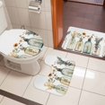 thumbnail image 5 of Watercolor Flowers Bathroom Rugs Set Vintage Eucalyptus Leaf Daisy Plant Non Slip Absorbent Soft Bath Mats 3 Piece Set with Bathroom Rug, U-Shaped Floor Mat, Toilet Seat Cover Large Size, 5 of 9