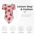 thumbnail image 4 of Balery Strawberries Body de cuello redondo de manga corta para mujer Tops de manga corta Tops básicos-XX-Large, 4 of 7