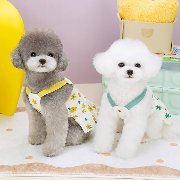 Adorable Pet Clothes for Cats & Small Dogs - Charming Spring & Autumn Wear Floral Halter Dress