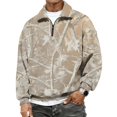 thumbnail image 3 of Havenx Mens Flannel Quarter Zip Up Pullover Long Sleeve Collared Pullover Sweater Mock Neck Camouflage Print Sweatshirt 2026 Fall Winter Casual Lightweight Soft Sweater Tops,Khaki XL, 3 of 7