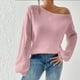 thumbnail image 1 of Suéter de cuello redondo para mujer, suéter holgado de punto con hombros descubiertos para otoño e invierno, suéter de cuello redondo para ropa de abrigo, blusa para mujer, 1 of 7
