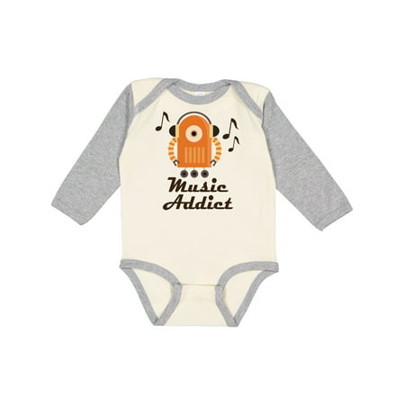 

Inktastic Music Addict Robot Musician Gift Gift Baby Boy or Baby Girl Long Sleeve Bodysuit