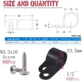 thumbnail image 2 of 60Pcs Plastic Cable Clamp R Type Screw Mounting Cord Fastener Cable Clips with Screws for Wire Management Cable Conduit (1/2inch, Black), 2 of 5