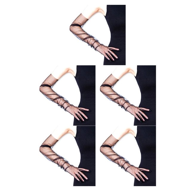 Jumpingount Guantes largos para mujer, elegantes, elegantes, para fiesta de noche, banquete, señoras, guantes con dedos Type5 NO5
