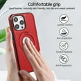 thumbnail image 5 of ELEHOLD Case for iPhone 16 Pro, Shockproof Magnetic Leather Phone Case with Invisible Stand for Men Women,Red, 5 of 9