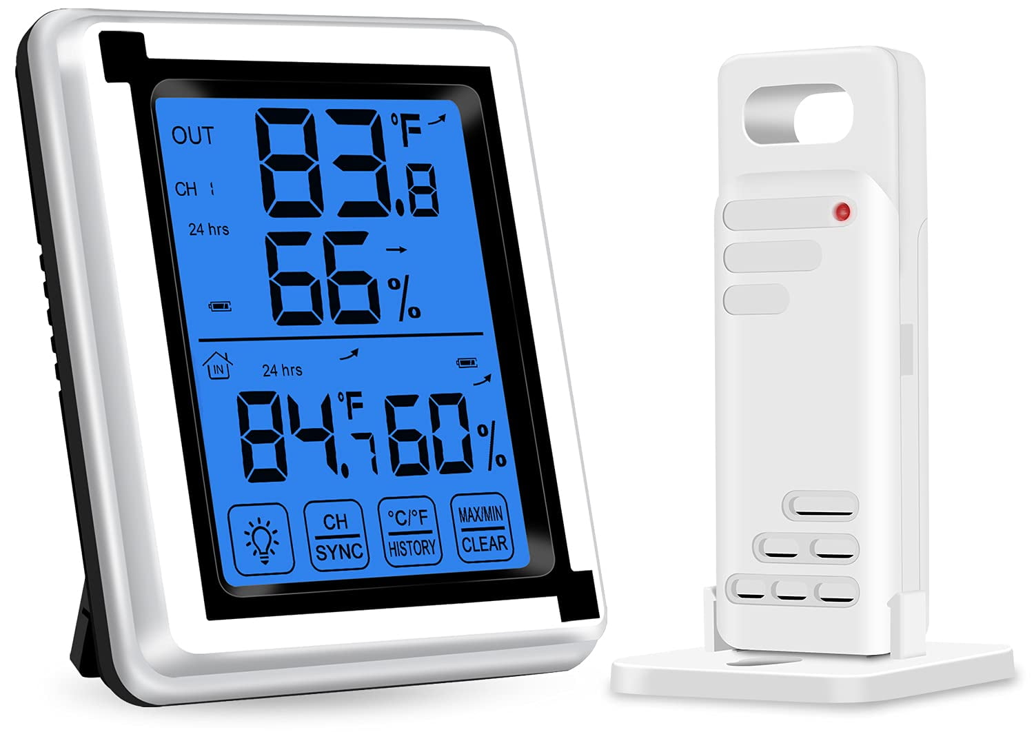 Hygrometer Hygrometer, Wireless Indoor and Outdoor Thermometer with Remote Control Sensor