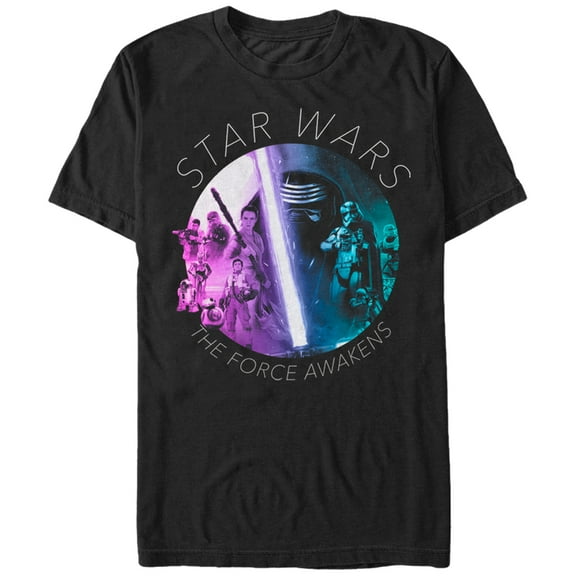 Men's Star Wars The Force Awakens Dark Side and the Light Graphic Tee Black 2X Large