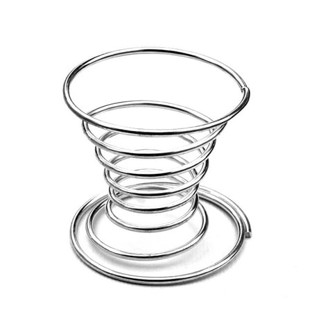 

5PCS Metal Egg Cup Spiral Kitchen Breakfast Hard Boiled Spring Holder Egg Cup