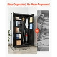 thumbnail image 4 of Kffkff Metal Garage Cabinet, 70.6 in Rolling Steel Storage Cabinet with Adjustable Shelves, Magnetic Doors, Hanging Rod & Hooks, 5-Tier Lockable, 4 of 9
