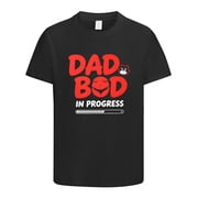 Dad Bod in Progress Funny Shifts, Gifts for Dad, Humor Novelty Graphic Tees Gift Idea for Fathers Day, Dad Birthday, Holiday, Christmas, Dad Shirt, Dad Bod Shirts for Daddy, Size S