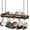Rustic Brown and Black, variant on 31.7-Inch Hanging Pot Rack for Kitchen, Ceiling Mount Pan Rack with 16 Detachable S Hooks, Sturdy Industrial Metal Frame, Space-Saving Charcoal Black