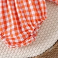 thumbnail image 5 of Bigetiay Halloween Girls Bodysuits Long Sleeve Baby Romper Cartoon Embroidery Plaid Pattern Toddler, Size 3-6 Months, 5 of 8