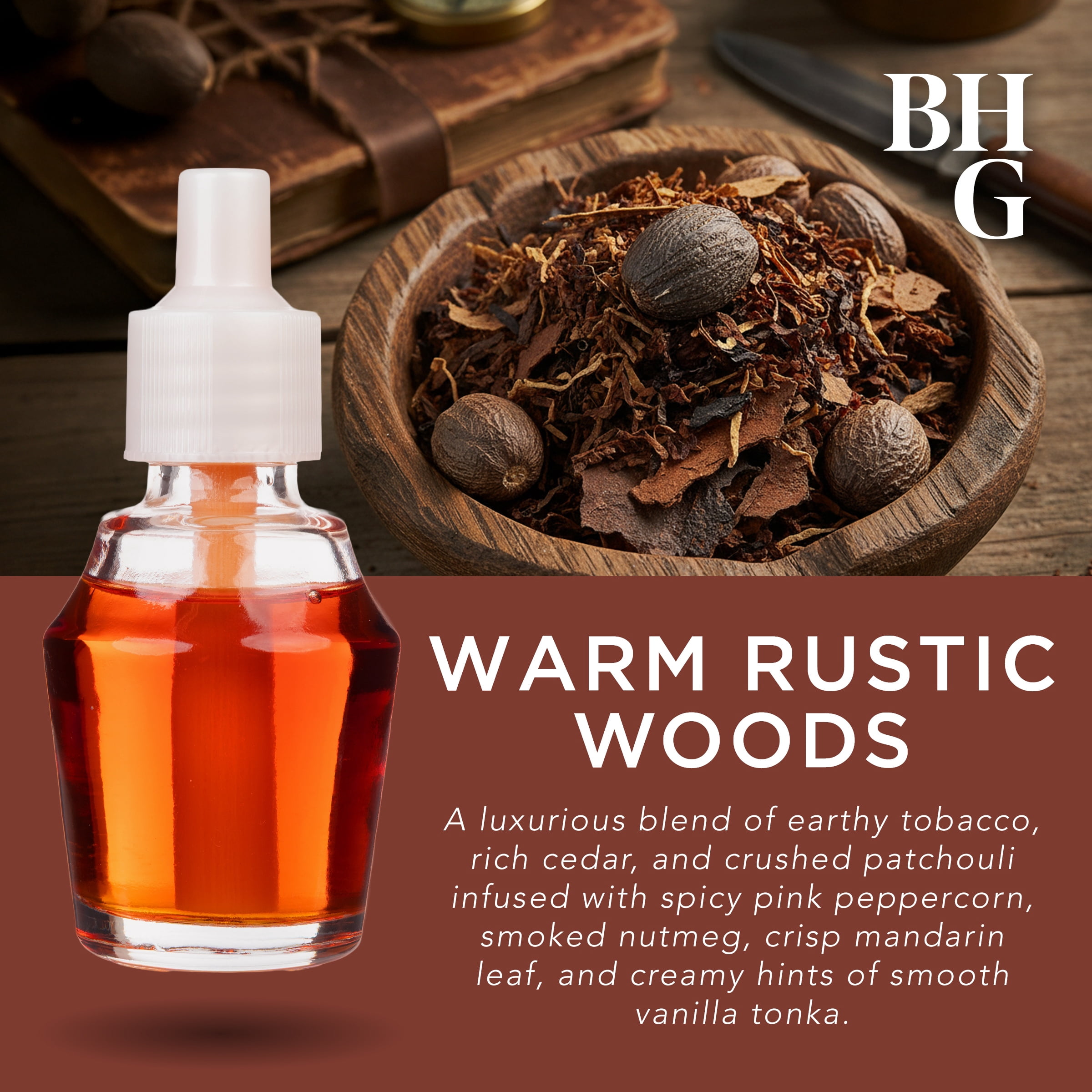 Better Homes & Gardens Aroma Accents Oil Refill 24 mL, Warm Rustic Woods
