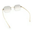 thumbnail image 7 of Bevel Octagonal Gangster Rimless Jaguar Head Hinge Showy Sunglasses Gold - Clear, 7 of 7