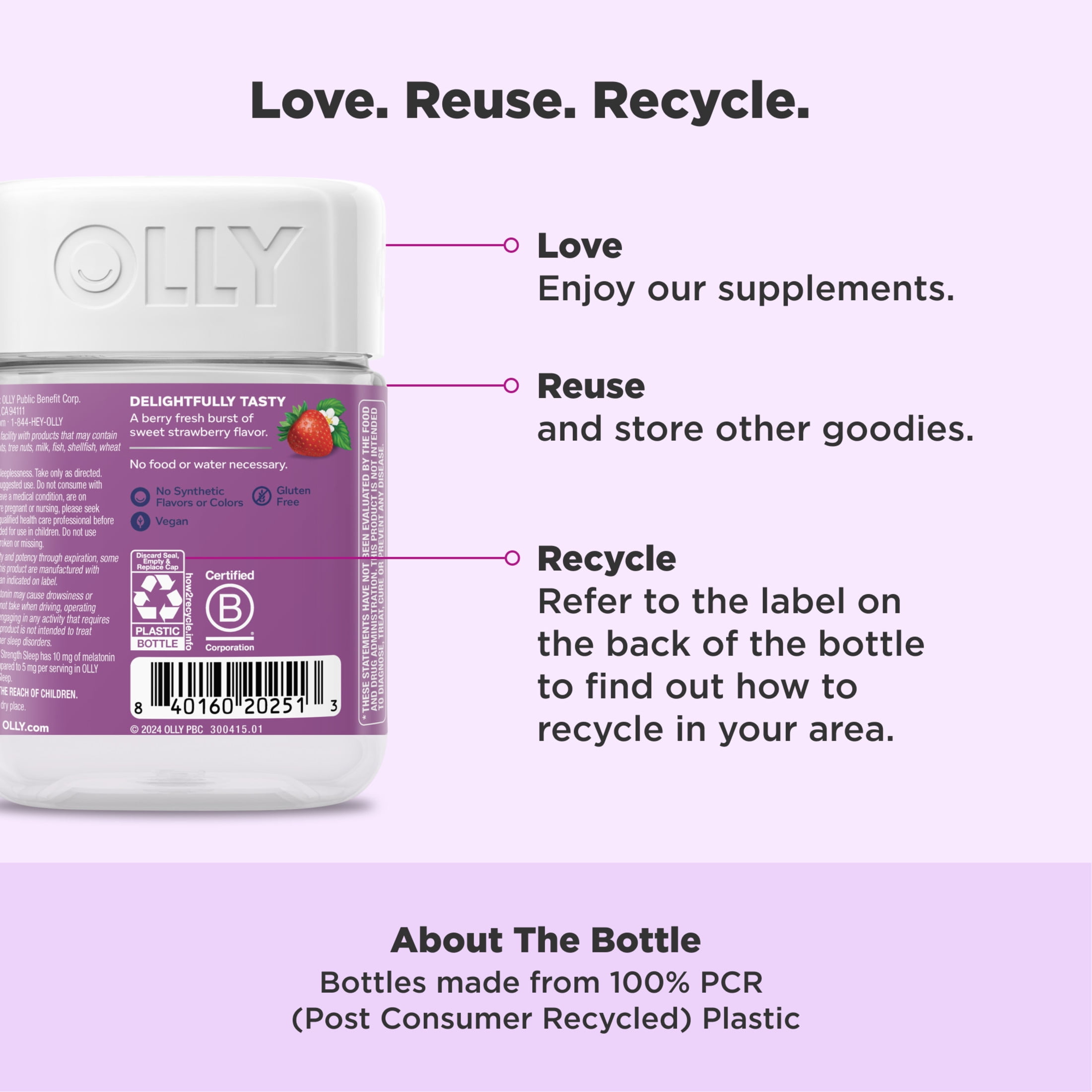 (3 pack) OLLY Max Sleep Gummies for Adults, 10 mg Melatonin - 50 Count, Strawberry Sunset Flavor