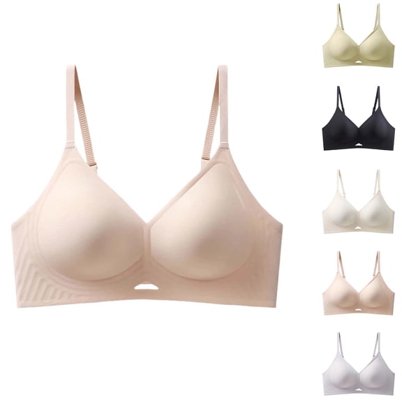 YHAJDS Women's Wireless Sports Bra Seamless Push Up Comfort Solid Color Top