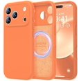 thumbnail image 1 of Funda de Silicona Premium, Forro de Microfibra, a Prueba de Golpes, para iPhone 17 Pro Max 6.9", Naranja Brillante, 1 of 7