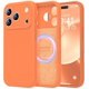 thumbnail image 1 of Funda de Silicona Premium, Forro de Microfibra, a Prueba de Golpes, para iPhone 17 Pro 6.3", Naranja Brillante, 1 of 7