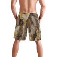 thumbnail image 3 of Dailycode Men's Quick Dry Swim Trunks Beach Shorts Casual Summer Board Shorts with Pockets, Brown Snake Skin, 3 of 8