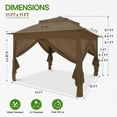 thumbnail image 3 of COOS BAY 11x11 Pop-up Instant Gazebo Tent with 4 Sidewalls Outdoor Canopy Shelter,Brown, 3 of 5