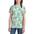 thumbnail image 2 of Fuzoiu Cute Sloth on Floral Tree Print Youth Short Sleeve T-Shirt,Youth Dry-Fit Active Athletic T-Shirt,Short Sleeve Tops Tees for School, Sports, and Casual Wear, 2 of 6