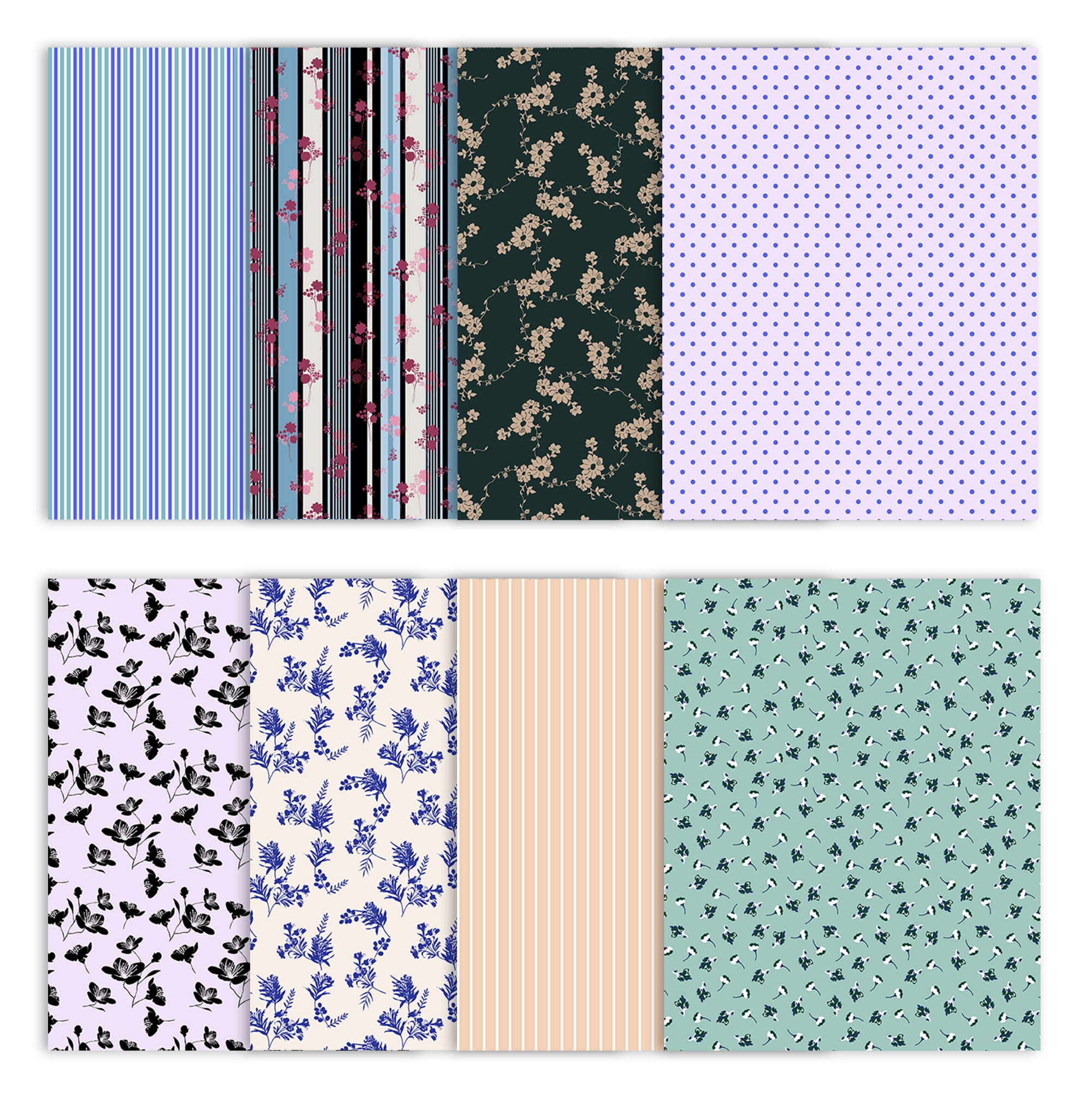 Soimoi 8 Pc Fat Quarter Bundle- Florals Print 18"x 22" DIY Patchwork- 100% Cotton Pre-Cut Quilting Fabric Multicolor