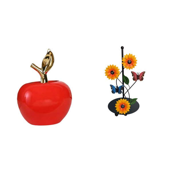 Adorno De Escultura De Cerámica Para Decoración Del Hogar Y Dispensador De Toallas De Papel Con Forma De Girasol, Estante Vertical Antideslizante Para Cafetería, Sala De Estudio Y Vacaciones.