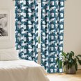 thumbnail image 3 of Ambesonne Rats Window Curtains, Cartoon Mouse Pattern, Each 28" W x 63" L, Dark Teal Pastel Pink, 3 of 5