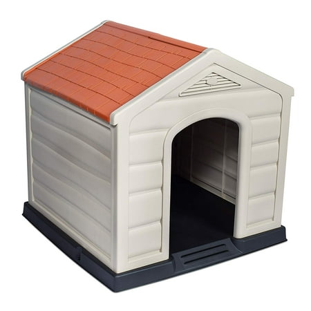 Internet's Best Outdoor Dog House | Medium or Large Dogs | Comfortable Cool Shelter | Durable Plastic Design | Home Kennel | Indoor or Outdoor Use | (Best Survival Shelter Designs)