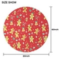 thumbnail image 6 of Red Christmas Gingerbread Man Pattern Round Tablecloth 60"x60",Wrinkle Wipeable Table Cloth for Kitchen Dining Room Picnic Patio Party, 6 of 6