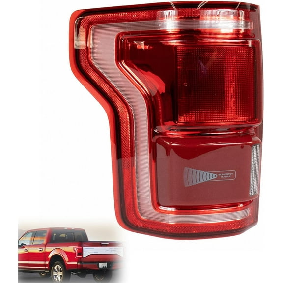 SHZAITOR Tail Light Assembly Rear Brake Light Clear Lens Left Replacement for 2015-2017 F150 HL3Z13405D