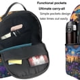 thumbnail image 5 of Zufioo Cosmic Irises At Twilight Print Fashion Large Capacity Backpack, Zippered Multi-compartment Travel Work Campus Lightweight Backpack, Unisex, 5 of 5