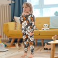 thumbnail image 4 of FORMRS Long Sleeve Top and Pants Pajama Set for Niños 2-Piece Sleepwear, Sizes 18M-8Y, Black Plaid Floral, 4 of 6