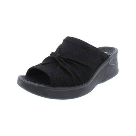 

Bzees Womens Sunburst Bow Slip On Wedge Sandals