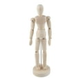 thumbnail image 4 of Maniquí de madera articulado sin terminar, articulado, con base, perfecto para decoración del hogar, 8 pulgadas, 4 of 12