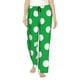 thumbnail image 1 of Balery Green And White Polka Dot Pantalones de pijama para mujer, pijamas ultraligeros, pantalones de estar por casa-Large, 1 of 6