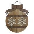 thumbnail image 1 of Northlight 16" Rustic Brown Snowflakes Christmas Ornament Wall Sign, 1 of 3