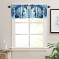 thumbnail image 3 of Summer Ocean Blue Valances for Windows Farmhouse Kitchen Curtains Valances Rod Pocket Valance Curtains for Kitchen Windows Coastal Watercolor Fish Coral Window Valances for Bathroom Bedroom 60"x18", 3 of 6