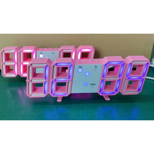Reloj digital LED 3D creativo, reloj de pared, reloj de escritorio, reloj despertador electrónico, reloj de pared para sala de estar, bricolaje