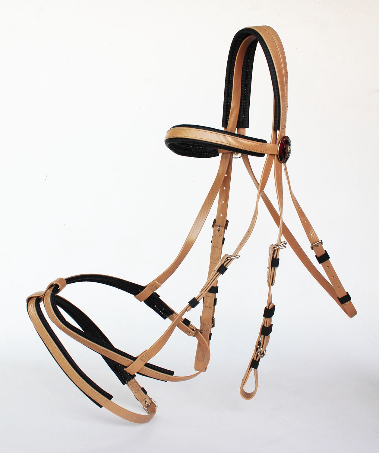 Horse English Dressage Biothane Flash Bridle Noseband Reins 40HS30