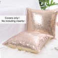 thumbnail image 5 of Unique Bargains 2 Pack Sequins Decorative Throw Pillow Covers 16" x16" Rose Gold, 5 of 8