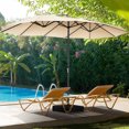 VIBESPARK 15ft Large Outdoor Umbrella DoubleSided Patio Umbrella with