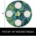 thumbnail image 2 of Tropical Foliage Round Tablecloth Dark Blue Watercolor Leaves Waterproof Oil-Proof Table Cover Table Cloth for Indoor Dining, Outdoor Picnic Parties, Camping,Fits for Table 40-44" Inches, 2 of 6