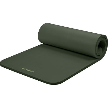 Retrospec Solana Yoga Mat 1 Thick w/Nylon Strap for Men & Women - Non Slip Excercise Mat for Yoga Pilates Stretching Floor & Fitness Workouts Wild Spruce 1 inch