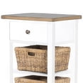 thumbnail image 3 of Livy Storage Rack End Table with 3 Natural Brown Rattan Baskets, White, 3 of 5
