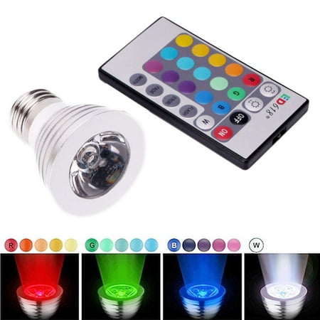 Ktaxon E27 LED Bulb light,3W RGB Color Changing Spotlight with IR Remote Control Mood Ambiance Lighting for Home Decoration, Bar, (Best Led Color Changing Light Bulbs)