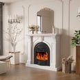 thumbnail image 2 of BOSHIRO Electric Fireplace with Mantel, 48 Inch Fireplace Tv Stand with Birdcage Fireplace Heater for Bedroom, Entryway Decor, 2 of 10